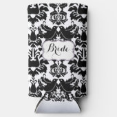 花嫁素朴のヴィンテージスタイルダマスクパターン スリム缶クーラー (正面)