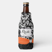 花嫁素朴のヴィンテージスタイルダマスクパターン ボトルクーラー (ボトル正面)