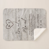 花嫁素朴の引用文に彫刻された恋人 シェルパブランケット (正面(横))