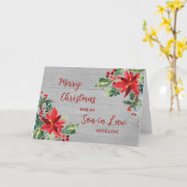 花嫁素朴嫁メリークリスマス カード (黄色い花)