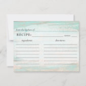 花嫁素朴用木材ターコイズフローラレシピカード 招待状 (裏面)