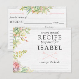 花嫁素朴用水色多汁レシピカード 招待状