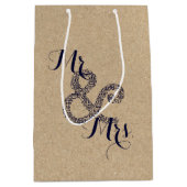 花嫁素朴秋結婚のミスター&ミセス·パーティー ミディアムペーパーバッグ (正面)