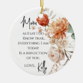 花嫁素朴贈り物のテラコッタの母 セラミックオーナメント (正面)