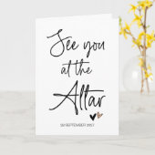 花嫁結婚から花婿まで祭壇で会おう カード (黄色い花)