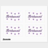 花嫁結婚のハート 長方形シール (シート)