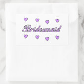 花嫁結婚のハート 長方形シール (バッグ)