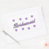 花嫁結婚のハート 長方形シール (封筒)