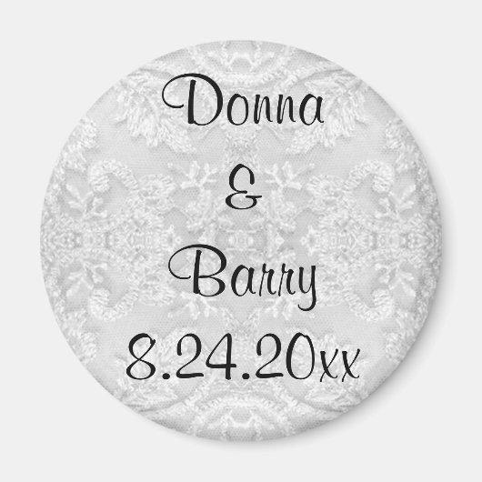 花嫁結婚のレース白 マグネット (正面)