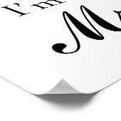 花嫁結婚の写真のプロップサイン「私は彼のミセスだ」 ポスター (角)