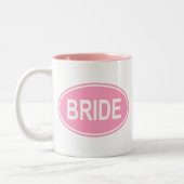 花嫁結婚の卵形ピンク ツートーンマグカップ (左)
