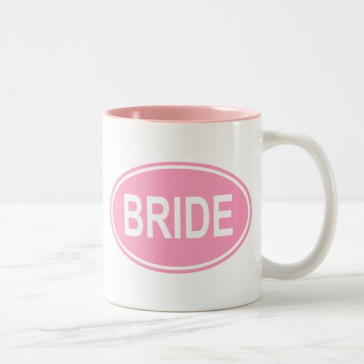 花嫁結婚の卵形ピンク ツートーンマグカップ (右)