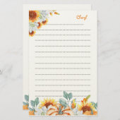 花嫁結婚の秋をテーマにした贈り物 便箋 (正面/裏面)