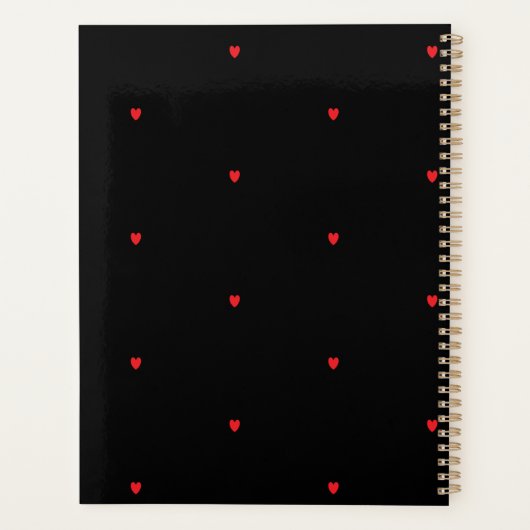 花嫁結婚の赤いハート柄の贈り物 プランナー手帳 (裏面)