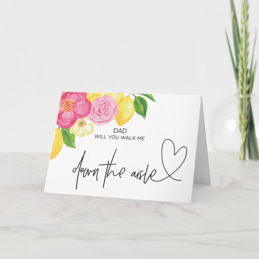 花嫁結婚カードから通路まで歩いて行って 招待状 (正面)