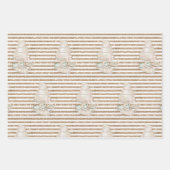 花嫁結婚ケーキ金ゴールドグリッターストライプ ラッピングペーパーシート (正面)