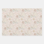 花嫁結婚ケーキ金ゴールドグリッター ラッピングペーパーシート (正面2)