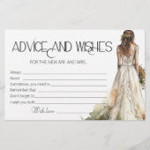 花嫁結婚ズガウンアドバイスアンドウィッシュブライダルシャワー 便箋 (正面)