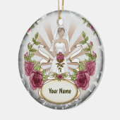 花嫁結婚バラオーナメント セラミックオーナメント (左)