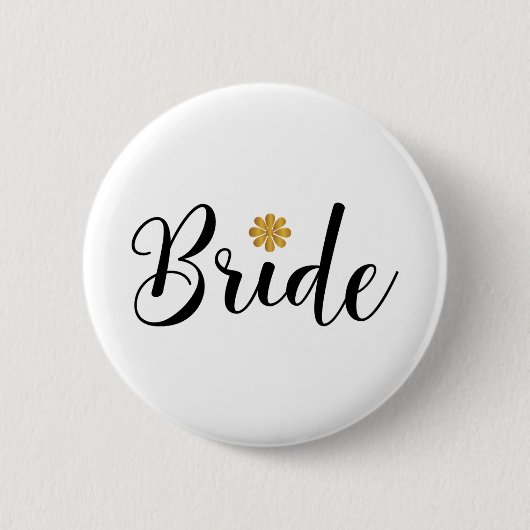 花嫁結婚ブライダルシャワーエレガント 缶バッジ (正面)