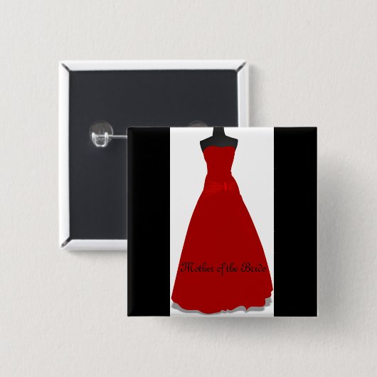 花嫁結婚ボタンピンのお母さん 缶バッジ (正面&裏面)