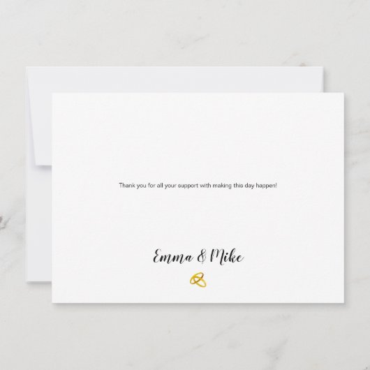 花嫁結婚式の日のタイムラインのイベントプログラム (裏面)