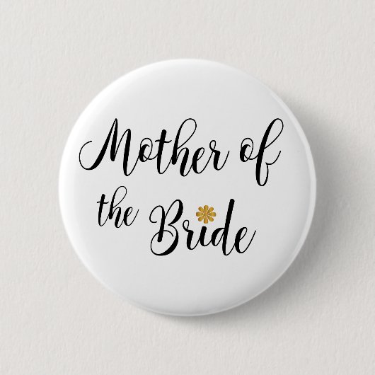 花嫁結婚式の母親のピンバックボタン 缶バッジ (正面)