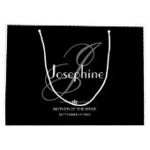 花嫁結婚贈り物モノグラムの母エレガント ラージペーパーバッグ (裏面)