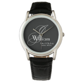 花嫁結婚贈り物モノグラムスポーツの父親 腕時計