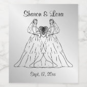 花嫁結婚銀パーソナライズされた銀 ワインラベル (シングルラベル)