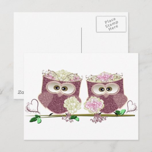 花嫁結婚2人 ポストカード (正面/裏面)