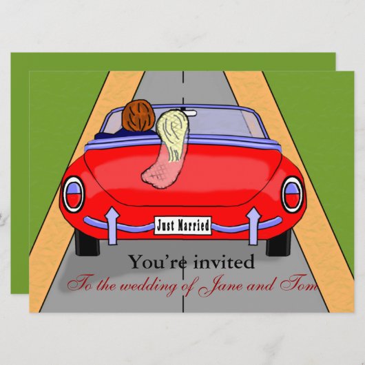 花嫁自動車 招待状 (正面/裏面)