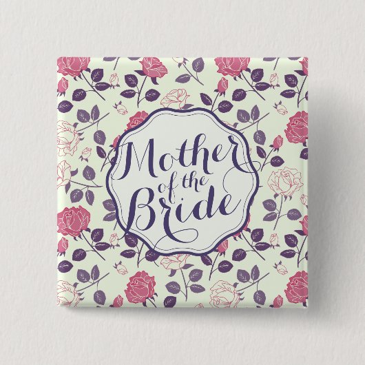 花嫁花の結婚Pinボタンの母 缶バッジ (正面)