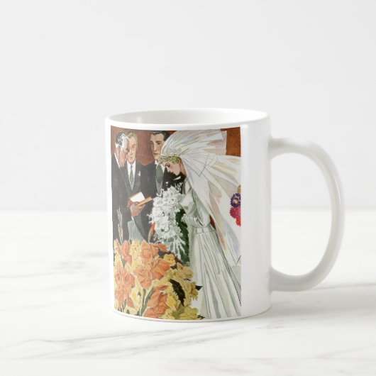 花嫁花婿のビンテージワンマンウエディング コーヒーマグカップ (右)