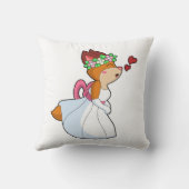 花嫁衣装と花輪の狐 クッション (裏面)