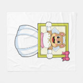 花嫁衣装のクマちゃん & 写真立て付き フリースブランケット (正面(横))