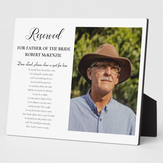 花嫁親愛の父の主フォトメモリアル結婚ズ フォトプラーク (側面)