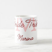 花嫁部族のイニシャル　赤　ブライダルシャワー　シンプル　ミニ コーヒーマグカップ (中央)