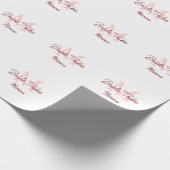 花嫁部族のイニシャル　赤　ブライダルシャワー　シンプル　ミニ ラッピングペーパー (角)