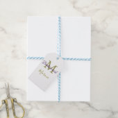 花嫁部族のモノグラム　シンプルなゴールドのp ギフトタグ (より糸付き)