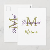 花嫁部族のモノグラム　シンプルなゴールドのp ポストカード (正面/裏面)