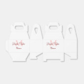 花嫁部族のモノグラム 赤いウェディングシャワーのシンプルなミニ フェイバーボックス (折り畳みなし)