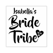 花嫁部族の日付ハート パーソナライズされた ラバースタンプ (インプリント)