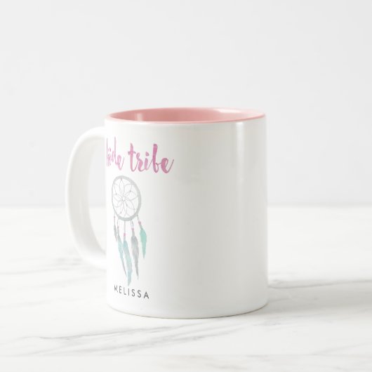花嫁部族の水の色のドリームキャッチャー花嫁メイド ツートーンマグカップ (正面左)