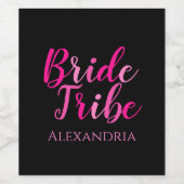 花嫁部族バチェロレッテホットピンクブラック ワインラベル (シングルラベル)