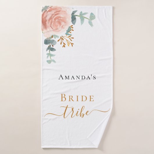 花嫁部族バラ金ゴールドフローラユーカリ緑 バスタオルセット (バスタオル)