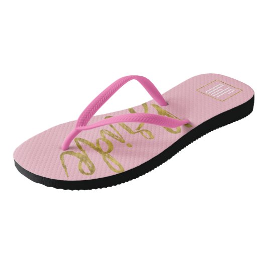 花嫁部族ビーチサンダルズウィズモノグラムタイポグラフィ ビーチサンダル (アングル)