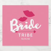 花嫁部族ピンクワきらめくインラベルキス スパークリングワインラベル (シングルラベル)