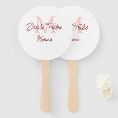 花嫁部族モノグラムレッドブライダルシャワーシンプルミニ ハンドファン (正面&裏面)