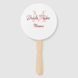 花嫁部族モノグラムレッドブライダルシャワーシンプルミニ ハンドファン